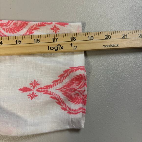 Charter Club Luxury Women Large White Pink Linen Light Soft Breathable Tunic Top - Picture 7 of 9